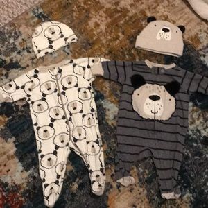Brand new pajamas set with hats